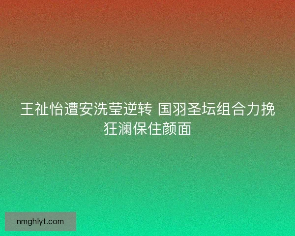 王祉怡遭安洗莹逆转 国羽圣坛组合力挽狂澜保住颜面